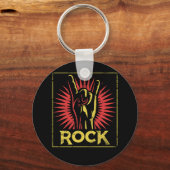 Rock n Roll - Concert Band Retro Sleutelhanger (Voorkant)
