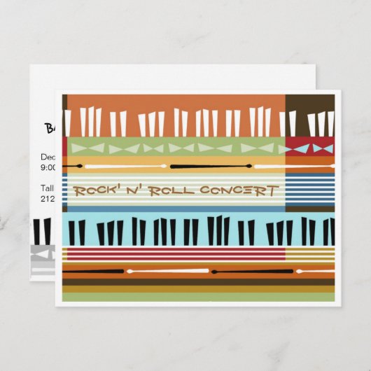 Rock' N' Roll Concert Briefkaart (Voorkant / Achterkant)