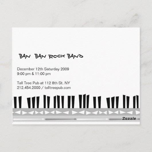 Rock' N' Roll Concert Briefkaart (Achterkant)