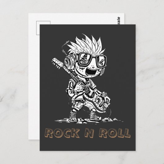 ROCK N ROLL - CREATIVE BRIEFKAART (Voorkant / Achterkant)