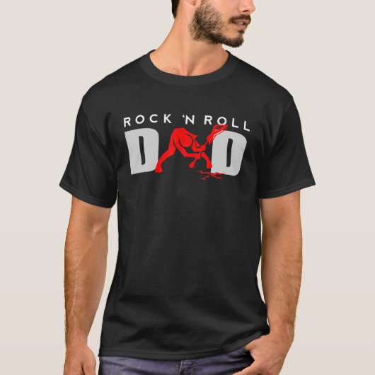 Rock N Roll Dad Day -  Guitar Playe T-shirt (Voorkant)