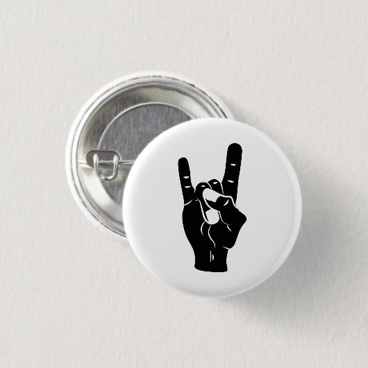 Rock n Roll Devil Horns Ronde Button 3,2 Cm (Voorkant /achterkant)