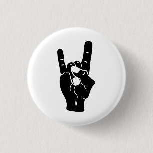 Rock n Roll Devil Horns Ronde Button 3,2 Cm