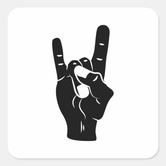 Rock n Roll Devil Horns Vierkante Sticker (Voorkant)