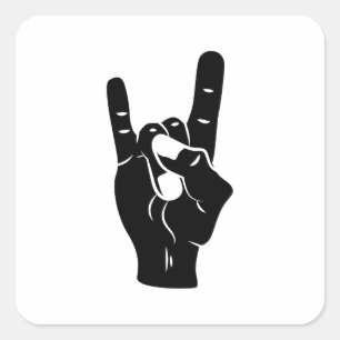 Rock n Roll Devil Horns Vierkante Sticker