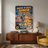 Rock 'n' Roll Diner Jaren '50 Vintage Poster