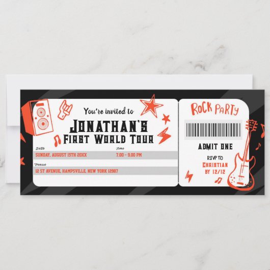 Rock n Roll Eerste World Tour Verjaardagskaart (Voorkant)