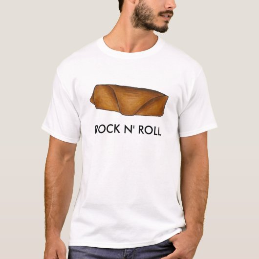 Rock n' Roll Eggroll Chinese Takeout Food Egg Roll T-shirt (Voorkant)