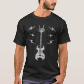 Rock N Roll Electric Guitar Skeleton Rock Hand T-shirt (Voorkant)