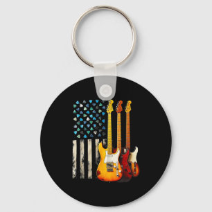 Rock N Roll Elektrische Gitaar Retro Usa Amerikaan Sleutelhanger