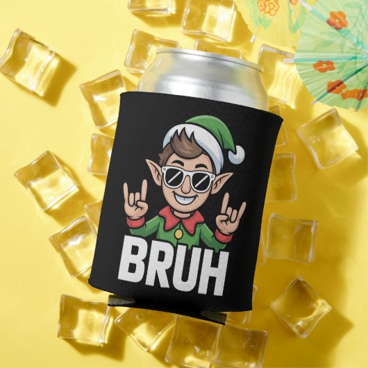 Rock n Roll Elf Bruh Grappige Zin Meme Kerstmis Blikjeskoeler (Insitu Zomer)