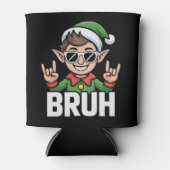 Rock n Roll Elf Bruh Grappige Zin Meme Kerstmis Blikjeskoeler (Voorkant)