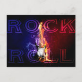Rock n Roll Fire Flaming Electric Guitar Music Briefkaart (Voorkant)