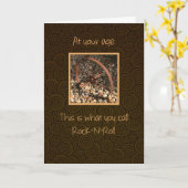 Rock n Roll Funny Happy Birthday Kaart (Gele Bloem)