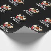 Rock n Roll Funny Sushi Roll Pun Dark BG Cadeaupapier (Hoek)