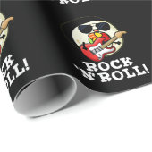 Rock n Roll Funny Sushi Roll Pun Dark BG Cadeaupapier (Rol Hoek)