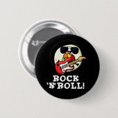 Rock n Roll Funny Sushi Roll Pun Dark BG Ronde Button 5,7 Cm (Voorkant /achterkant)
