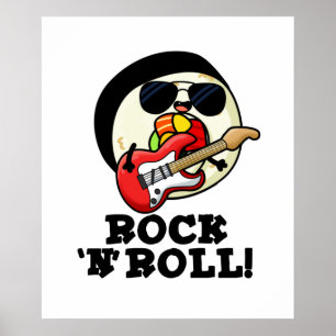 Rock n Roll Funny Sushi Roll Pun Poster