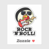 Rock n Roll Funny Sushi Roll Pun Sticker (Vel)