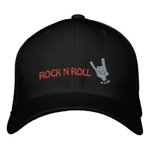 ROCK N ROLL Geborduurde Hoed Pet