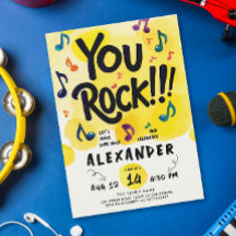 Rock N Roll Gele Karaoke Feest Muziek Waterverf