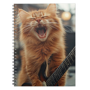 Rock N Roll Gember Gitaar Kat Rockster Notitieboek