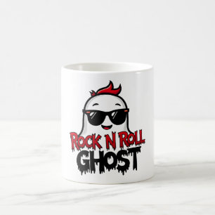Rock N Roll Ghost Mok, Leuke Halloween Grafische T Koffiemok
