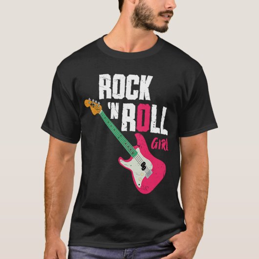 Rock N Roll Girl Guitar T-shirt (Voorkant)