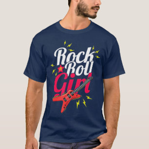 Rock N Roll Girl Guitarist Bassimusician Rocker T-shirt