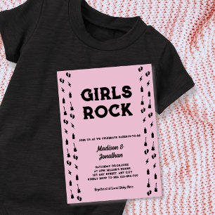 Rock N Roll Gitaar Baby Meisje Shower Kaart