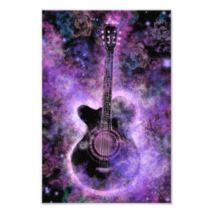 Rock N Roll Gitaar Foto Print Rock Muziek Schilder Afdruk