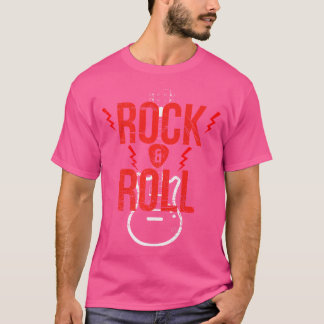 Rock-'n-roll-gitaar met een benauwd uiterlijk t-shirt