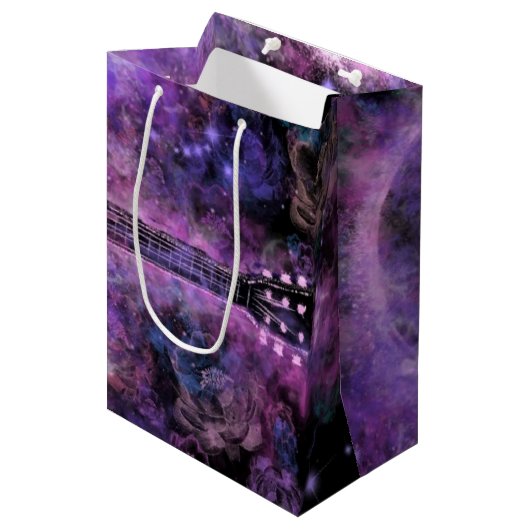 Rock N Roll Gitaar Muziek Cadeautas (Voorkant Gekanteld)