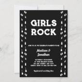 Rock N Roll Gitaar Muziek Edgy Meisje Baby shower Kaart (Voorkant)