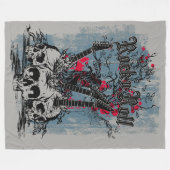 Rock N Roll Gitaar Schedels Fleece Deken (Voorkant (Horizontaal))