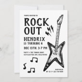 Rock-'n-Roll-Gitaar-Verjaardag Kaart (Voorkant)