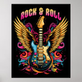 Rock n Roll gitaar vleugels Poster (Voorkant)