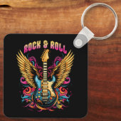 Rock n Roll gitaar vleugels Sleutelhanger (Achterkant)