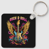 Rock n Roll gitaar vleugels Sleutelhanger (Achterkant)