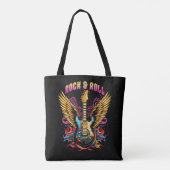 Rock n Roll gitaar vleugels Tote Bag (Achterkant)