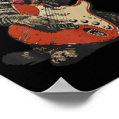 Rock-'n-roll-gitarist Cat Rock Poster (Hoek)
