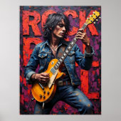 Rock-'n-roll gitarist poster (Voorkant)
