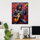 Rock-'n-roll gitarist poster (Thuiskantoor)