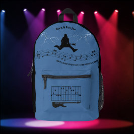 Rock-'n-roll-gitarist Rugzak blauw en zwart