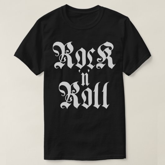 Rock-'n-roll gothic typografie t-shirt (Design voorkant)