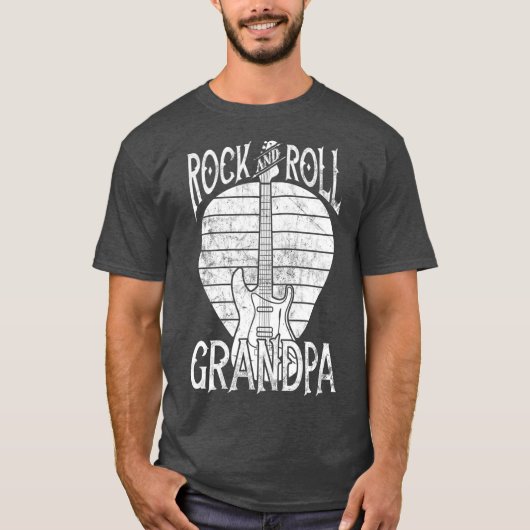 Rock n Roll Grandpa  Guitar Player Gift T-shirt (Voorkant)
