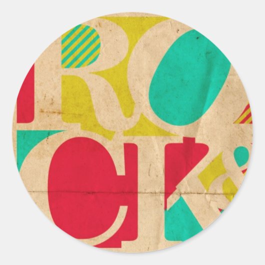 Rock n Roll grunge stickers blad (Voorkant)