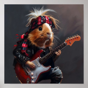 Rock n Roll Guinee Pig Poster