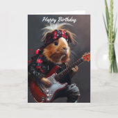 Rock n Roll Guinee Pig Verjaardag Kaart (Voorkant)