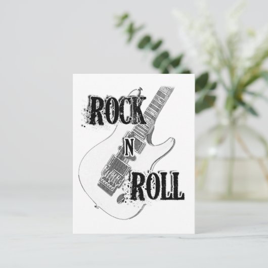 rock n roll guitar briefkaart (Staand voorkant)